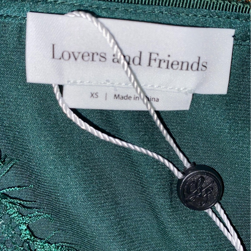 NEW Lovers & Friends $288 NADEEN Dark Green Satin Mini Dress XS NWT - Picture 4 of 12